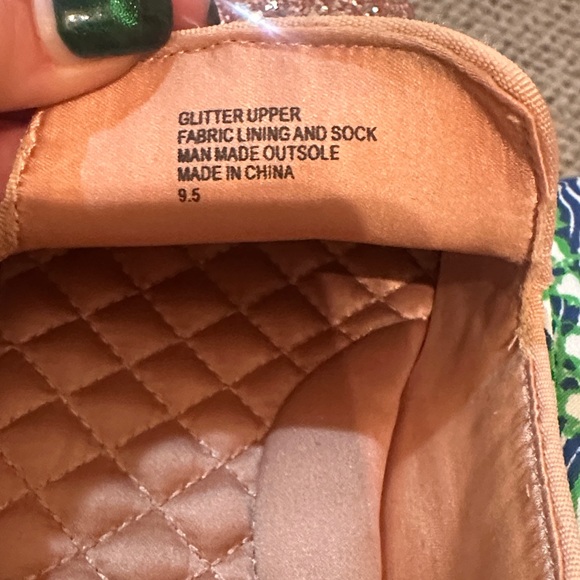 Birdies Rose Gold Glitter Slip-Ons - Picture 2 of 4